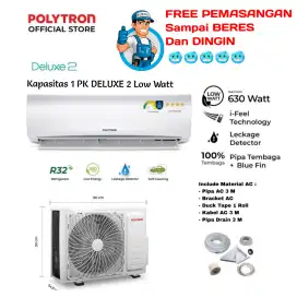 FREE PEMASANGAN! POLYTRON AC Split 1 PK - Turbo Cool PAC-09VH R32 Gold