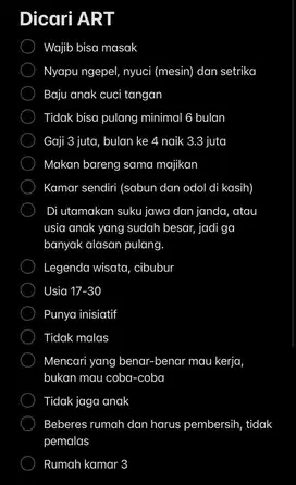 Dicari art yang butuh kerja bukan coba-coba