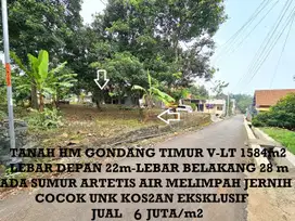 Tanah HM Gondang Timur V ada Sumur Artetis siap Bangun