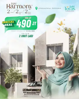 Rumah 2 Lantai minimalis free biaya SHM legalitas Split