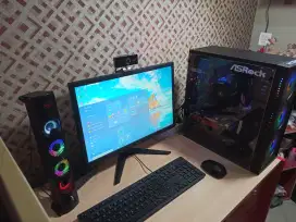 PC Set (CPU+Monitor+Webcam+WIFI)Ryzen3200G+GTX16504GB,RAM16GB/SSD1Tera