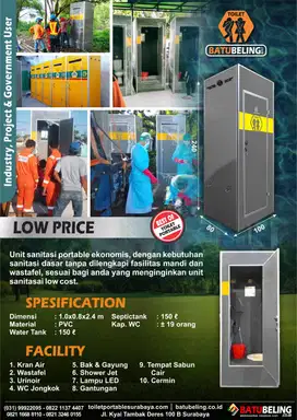 Jual toilet portable, toilet portable, toilet low price grey