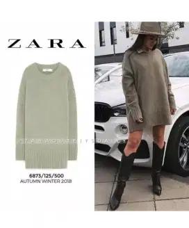 ZARA KNIT WOMEN SWEATER OVERSIZED TUNIC LENGTH RELAXED FIT