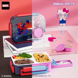 Ecentio Lunch Box Karakter Spiderman n Hello Kitty Kapasitas 800ml