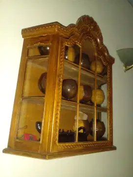 Kabinet gantung 2 item kayu jati antik