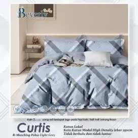Seprei set katun dingin minimalis biru