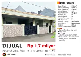 Dijual Rumah Gandeng SHM Furnished Di Regensi Melati Mas, Serpong