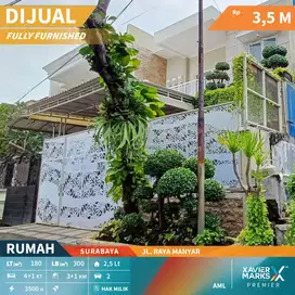 Dijual Rumah Full Furnish Modern Minimalis di Jl Manyar Surabaya