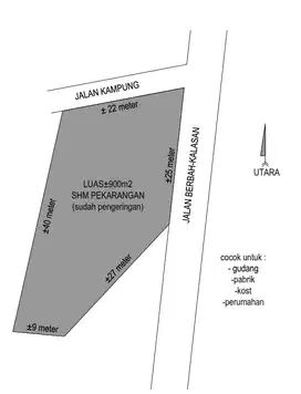 Tanah Kalasan Jalan Jogja Solo dekat Cupuwatu dan Mega Andalan Kalasan