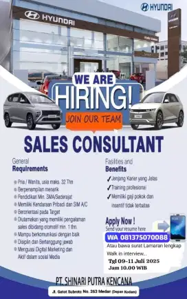 Lowongan kerja Sales Consultant