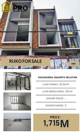Jagakarsa, Jakarta Selatan, ruko baru, siap pakai, harga terbaik