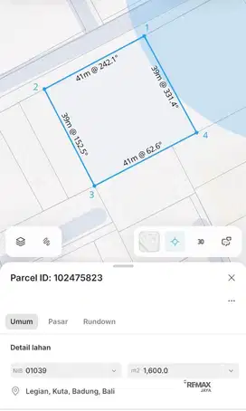Tanah 16 are sangat strategis dijual, Legian area