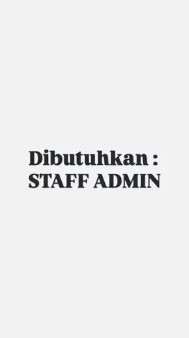Loker admin cewek