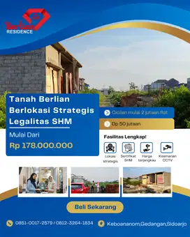 dijual tanah murah di gedangan sidoarjo