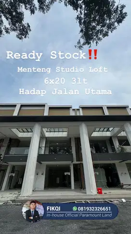 Ruko Hadap Jalan Utama Menteng Grand 6x20 3Lt Full Bangunan