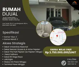 DIJUAL RUMAH BARU – MINIMALIS & SIAP HUNI DI PEJATEN, JAKARTA SELATAN