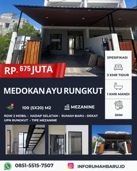 Rumah Baru Dekat UPN Rungkut ‼️ Tipe Mezanine Medokan Ayu