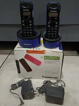 Panasonic Cordless Phone KX-TG1312 Telepon Tanpa Kabel 2 Handsets BNOB