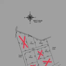 dijual tanah plot kecil daerah brawa