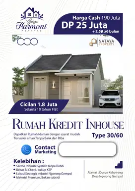 Rumah Murah Pusat Kota Gempol, Cash Oke Kredit Syari'ah Boleh