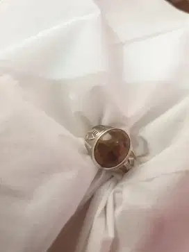 Cincin perak tapak jalak fosil kayu
