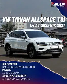 VW Tiguan AllSpace 2022 nik 2021 Putih 1.4Turbo AT TSI