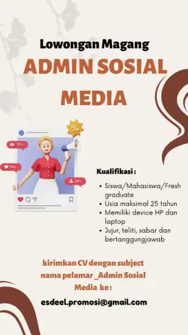 Lowongan Magang Admin Sosial Media