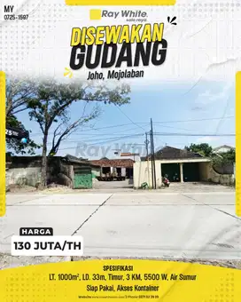 Disewakan Gudang Siap Pakai Di Mojolaban Akses Kontainer