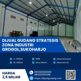 Gudang Sukoharjo luas 550m investasi terbaik soloraya