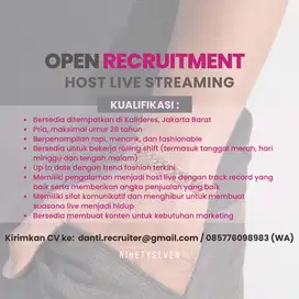 DIBUTUHKAN HOST LIVE (PRIA) PENEMPATAN KALIDERES, JAKARTA BARAT