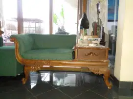 Sofa set meja telepon antik sued kayu jati