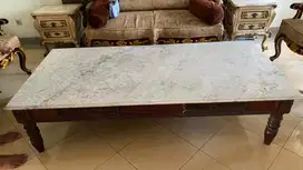 Meja Marmer Kayu Jati