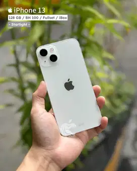 IPHONE 13 128 GB IBOX WHITE PUTIH STARLIGHT LIKE NEW