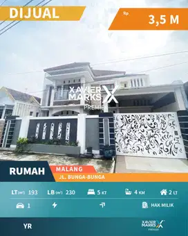 Dijual Rumah Area Prime Bunga - Bunga Suhat Malang