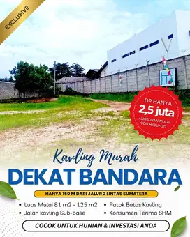 KAVLING NATAR DEKAT PASAR DAN BANDARA RADEN INTAN