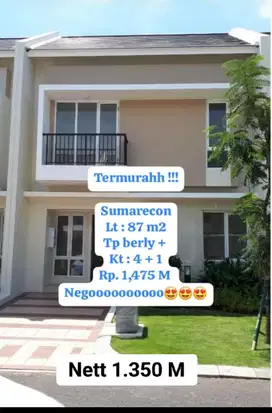 Di Jual Murah Rumah di Summarecon, type Beryl Premium Plus