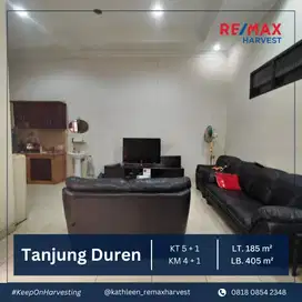 RUMAH CANTIK LEBAR 9 METER LEBIH, HADAP UTARA DI TANJUNG DUREN