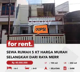 SEWA RUMAH 5 KT HARGA MURAH SELANGKAH DARI RAYA MERR PONDOK NIRWANA