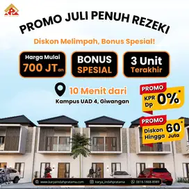 PROMO DISKON 60 JUTA RUMAH 2 LANTAI DI BANGUNTAPAN DEKAT UAD, GIWANGAN