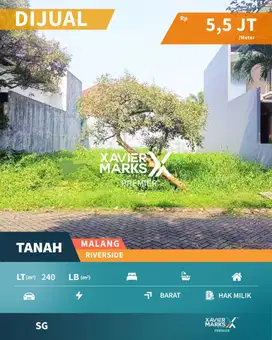 Dijual Tanah siap bangun Strategis di Riverside A Yani Malang