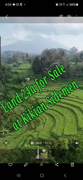 Land 24a for Sale at Kikian Sidemen Traditional Village Bali