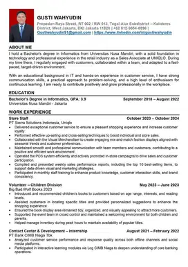 Cari Pekerjaan – Pengalaman Retail & Customer Service
