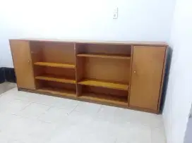 Jual Lemari rak kayu ukuran panjang 2,7 mtr lebar 35 cm tinggi 80 cm