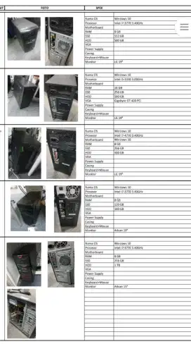 KOMPUTER PAKET 1 set ex kantor