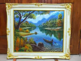 Lukisan kanvas pemandangan alam yang indah