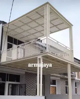 Mezzanine minimalis mewah bahan full besi galvanis bergeransi