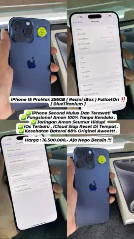 Iphone 15 Promax 256Gb Resmi Ibox