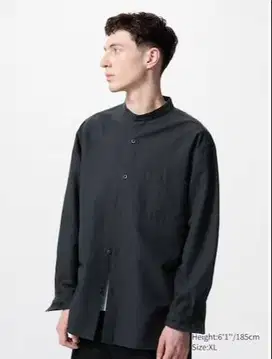 UNIQLO KEMEJA KATUN LINEN KERAH TEGAK SIZE S