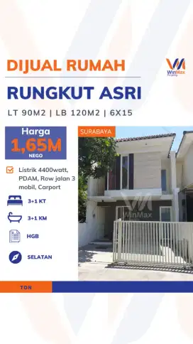 Dijual Rumah Rungkut Asri – Akses Jalan 3 Mobil, Harga Terjangkau