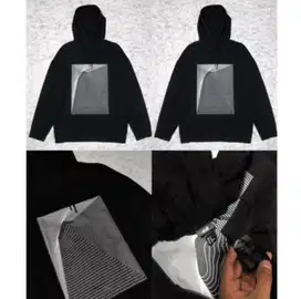 Hoodie H&M Hitam XL Unisex Motif Geometrik 3D